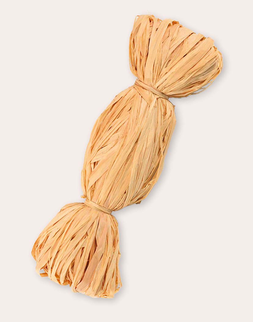 Gebündeltes, naturfarbenes Raffia-Band mit zwei Wickelbindungen, locker gefaserte Naturbänder, ideal für Geschenkverpackung, Dekoration und Bastelprojekte