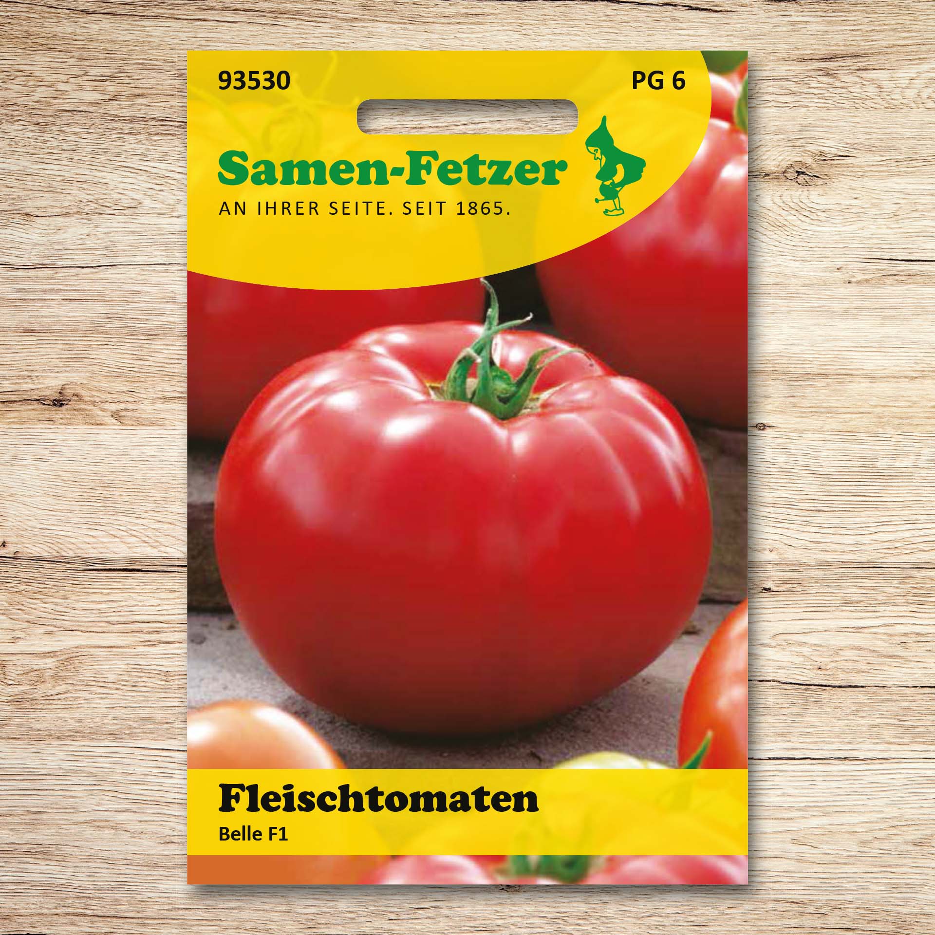Saatgutpackung Samen-Fetzer Fleischtomaten Belle F1 mit großer, glatter roter Fleischtomate – ertragreiche, schnittfeste Tomatensorte für Salate, Dips und Gewächshaus