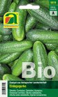 5019 Verpackung für Bio-Saatgut mit Mini-Einlegegurken; Abbildung grüner, kleiner Gurken, ideal zum Anbau im Garten oder auf dem Balkon