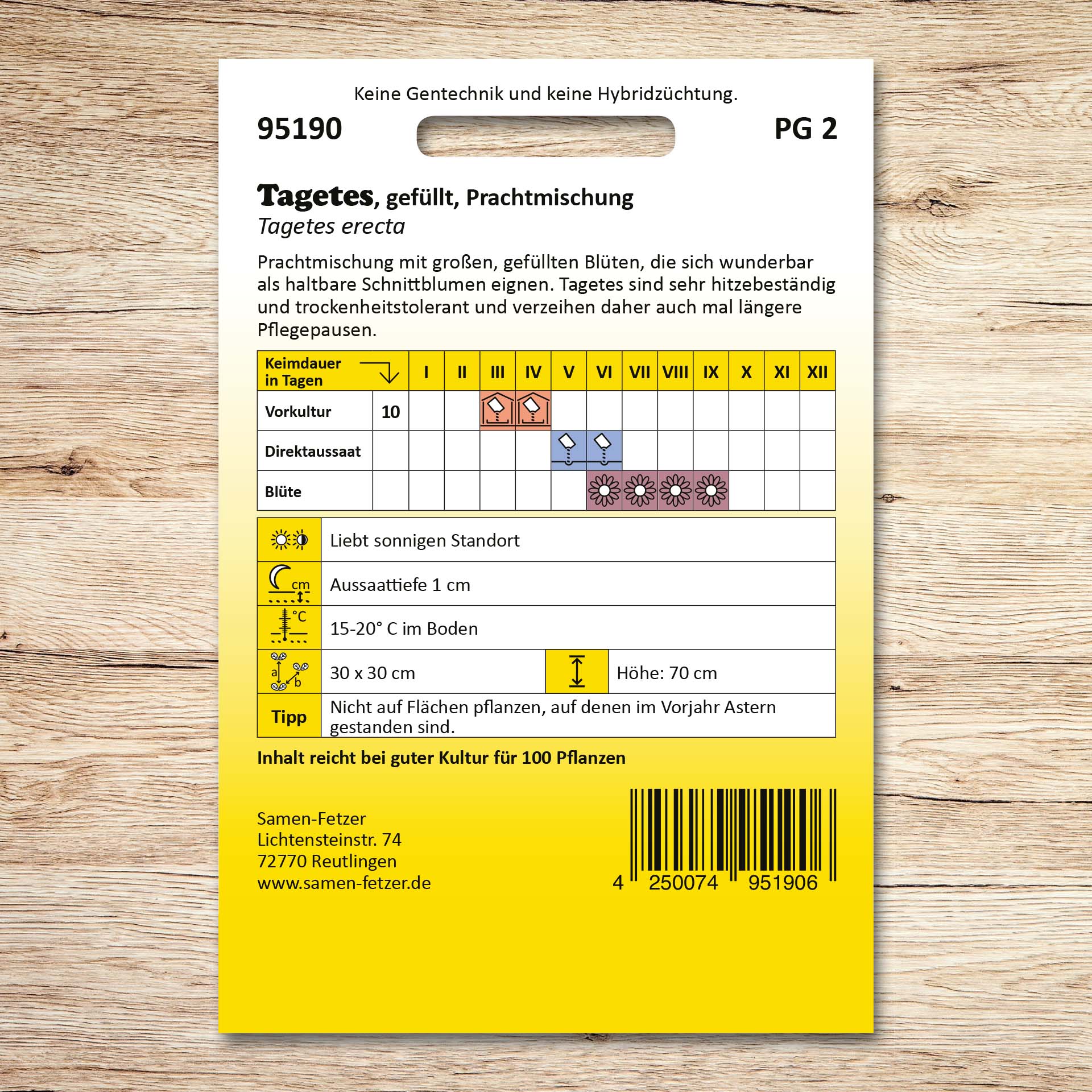 Tagetes gefüllt, Prachtmischung