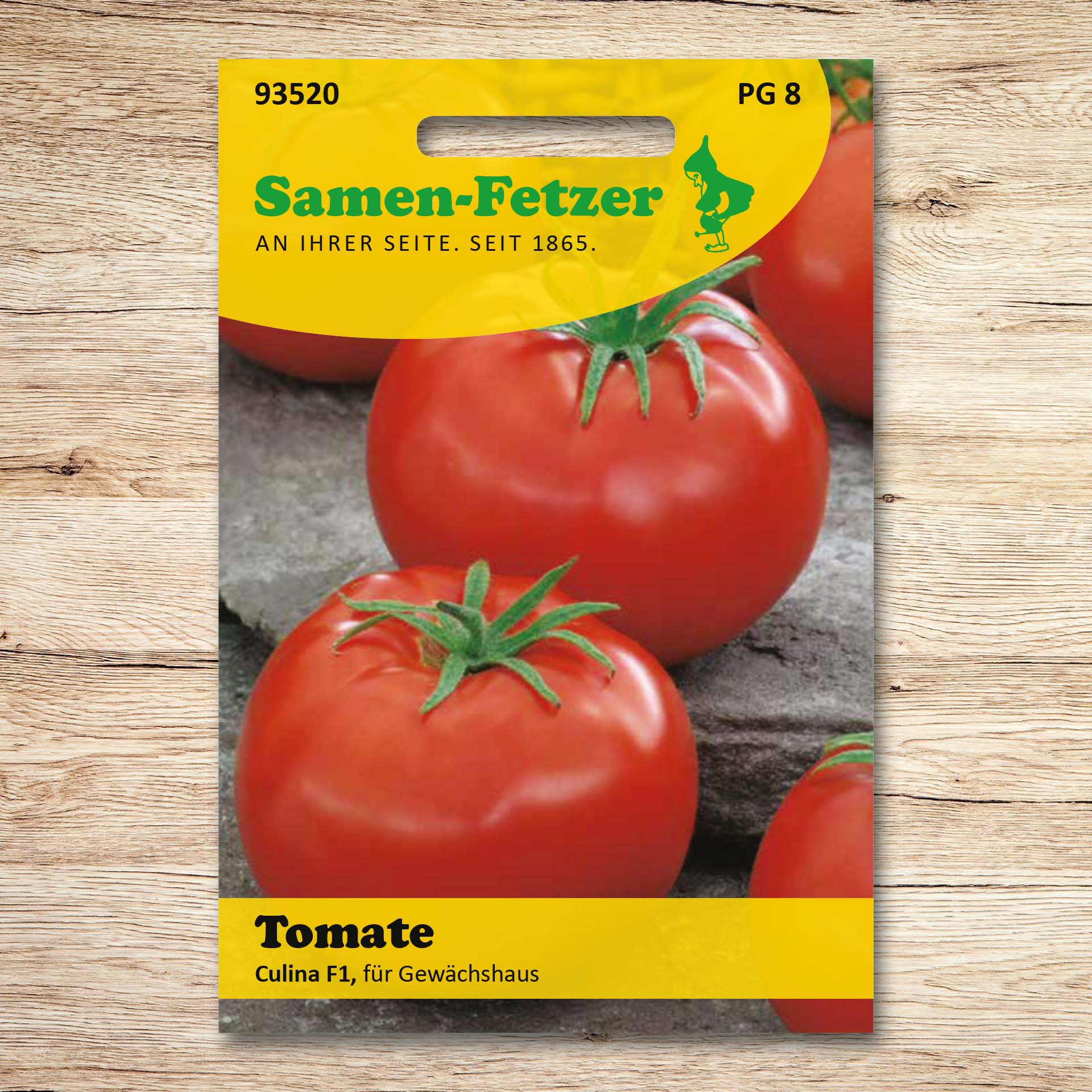 Samen-Fetzer Tomaten Culina F1 Saatgut mit roten, runden Tomaten; ertragreiche, schnittfeste Salattomate mit festem Fleisch für Gewächshaus und geschütztes Freiland