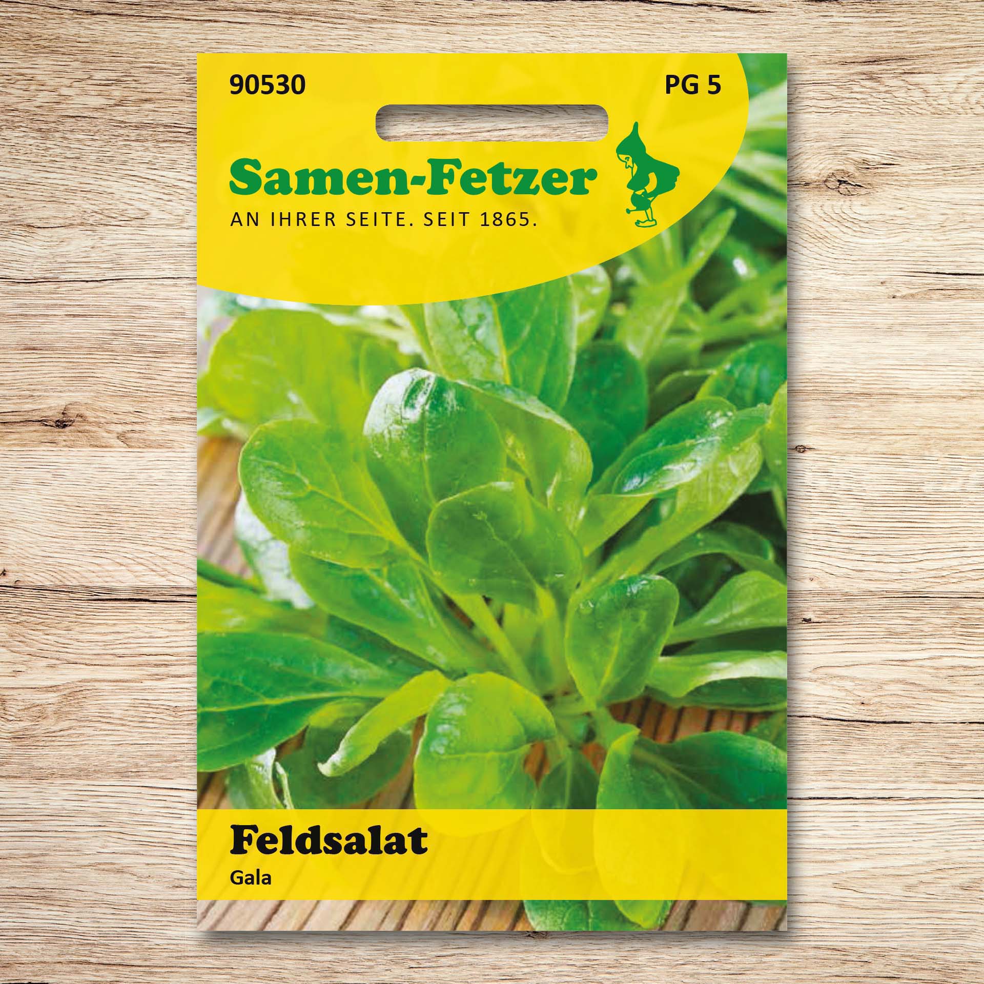 Saatgutpackung Feldsalat Gala von Samen-Fetzer als Teil des Samen-Sortiments Fetzers Schnelle Ernte Set, ideal für schnelle Ernte in Beet, Hochbeet und Balkonkasten.