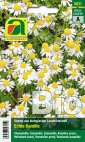 5631 Verpackung für Bio-Kamillensaatgut mit zahlreichen weißen Kamillenblüten und gelben Blütenköpfen, deutlich sichtbares BIO-Label