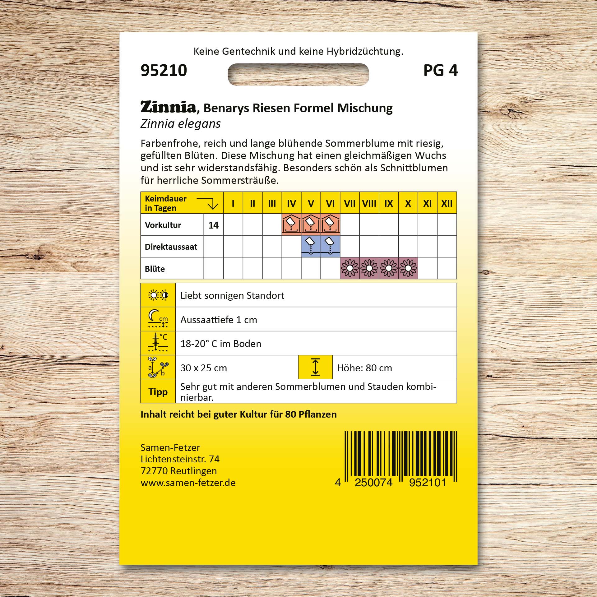 Zinnia Benarys Riesen Formel Mischung