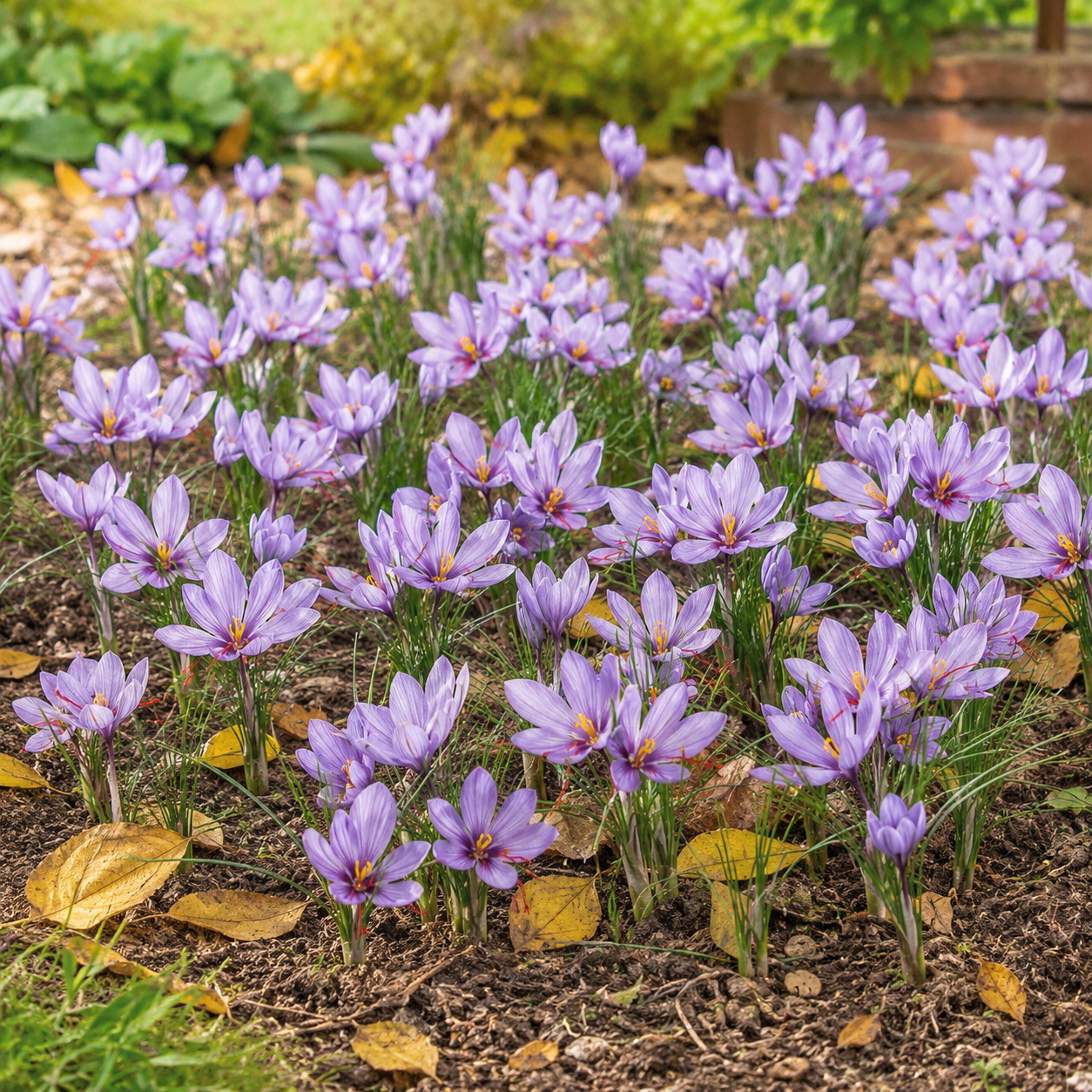 Crocus sativus für Safran-Kultur, herbstblühend