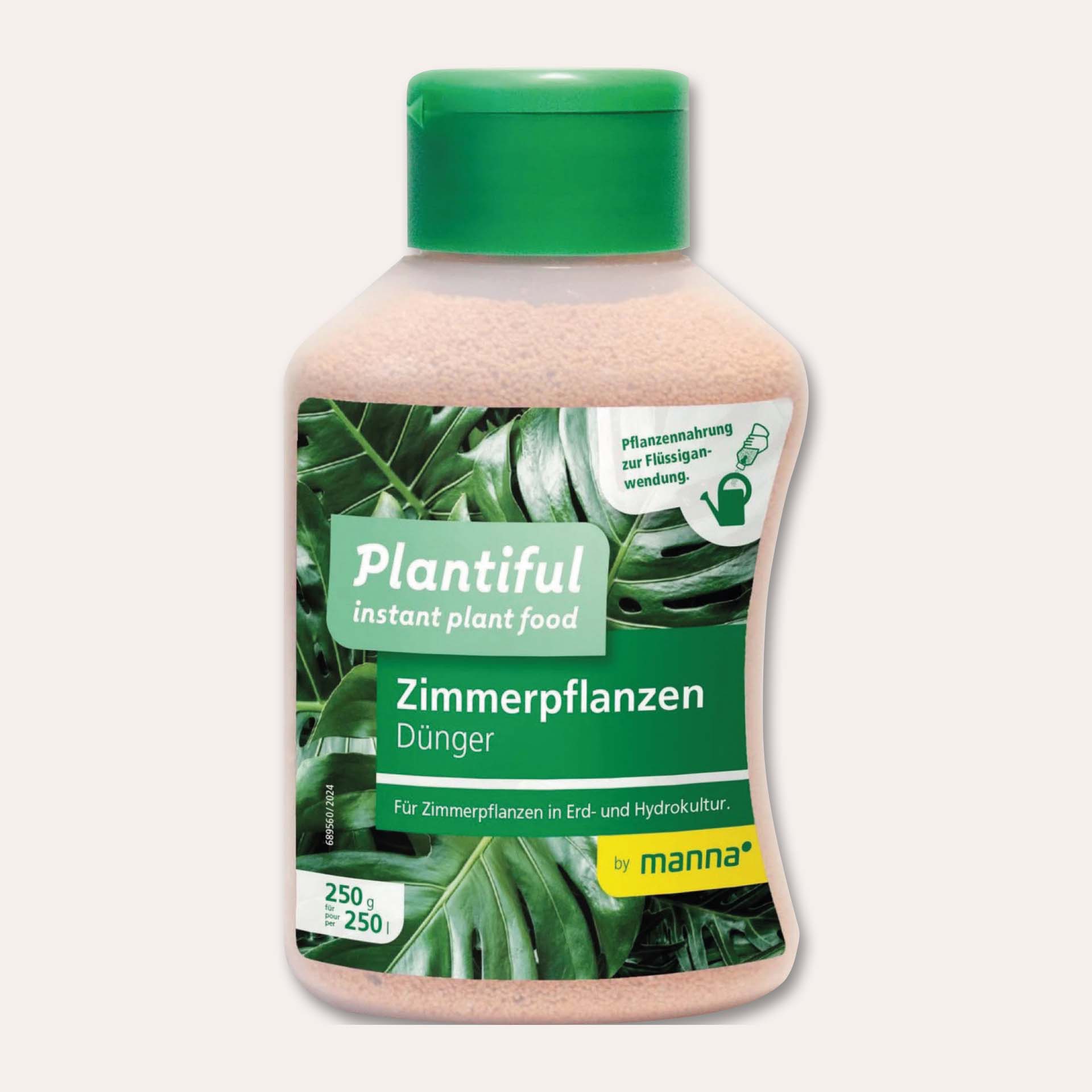 Produktabbildung Plantiful Zimmerpflanzendünger von Hauert Manna, flüssige Pflanzennahrung für Grün- und Blühpflanzen, 1 g/l für vitales Wachstum und kräftiges Blattgrün