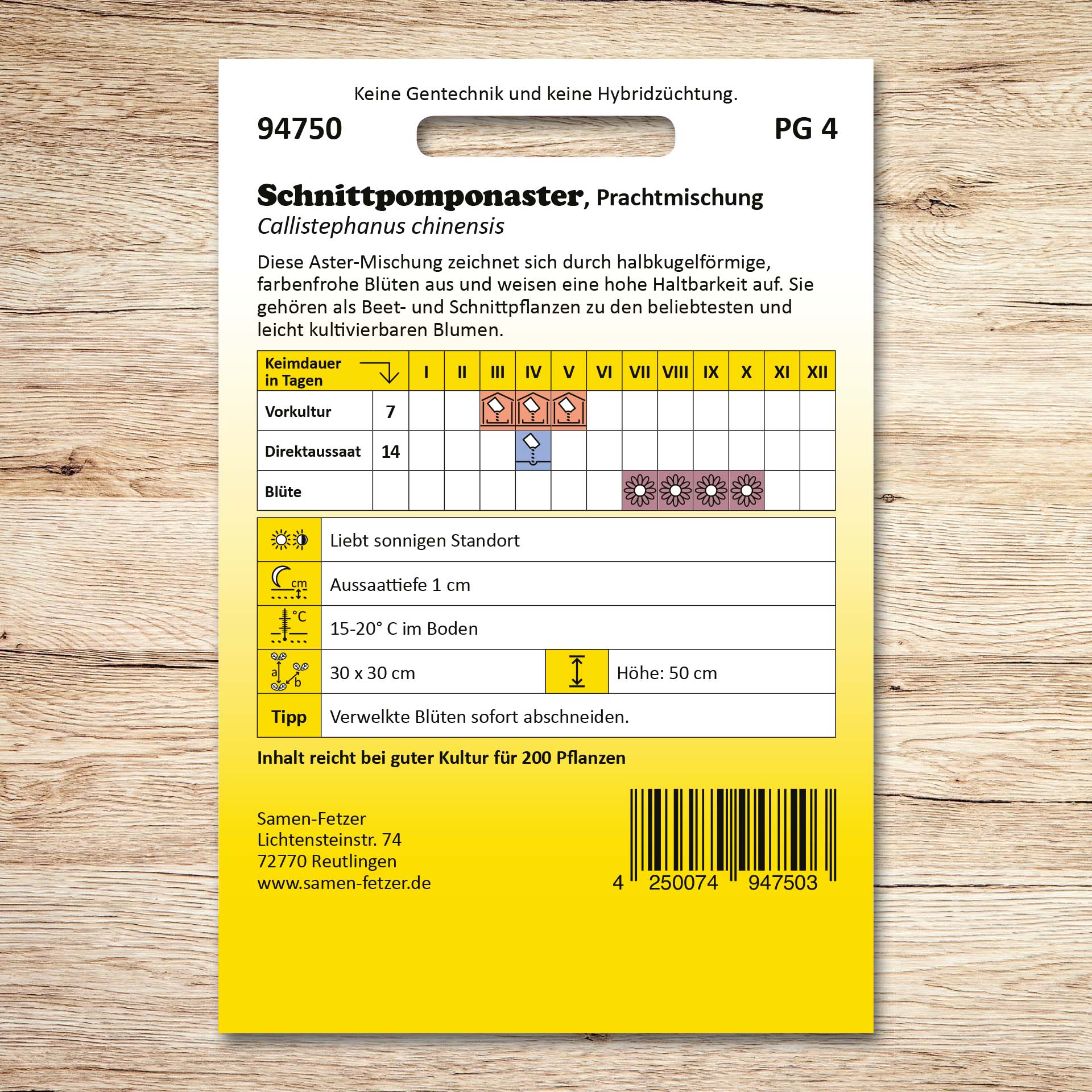Schnittpomponastern Mischung