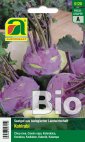 Verpackung für Bio-Blumenzwiebeln mit Abbildung kräftig violetter, herbstblühender Blumen; geeignet für Beet, Kübel und Balkon