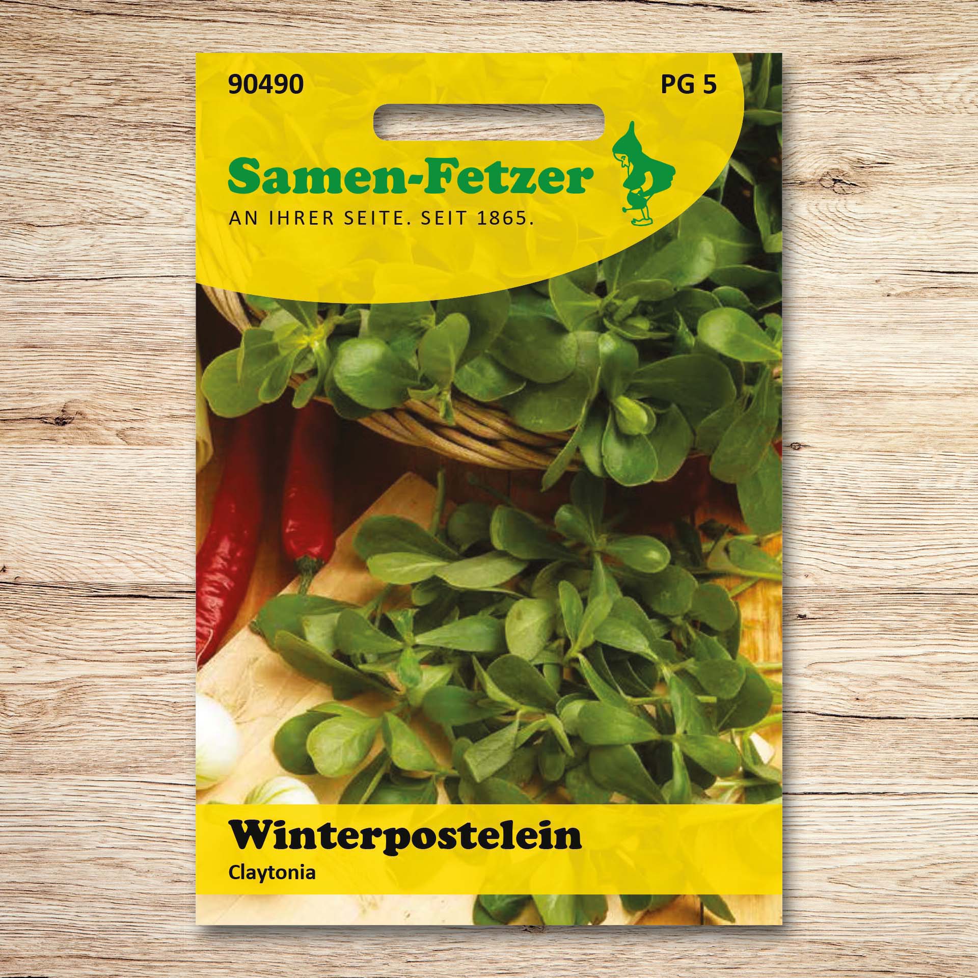 Samenpackung Winterpostelein Claytonia von Samen-Fetzer mit frischen grünen Blättern, vitaminreichem und frostunempfindlichem Wintergemüse für Freiland, Frühbeet und Gewächshaus