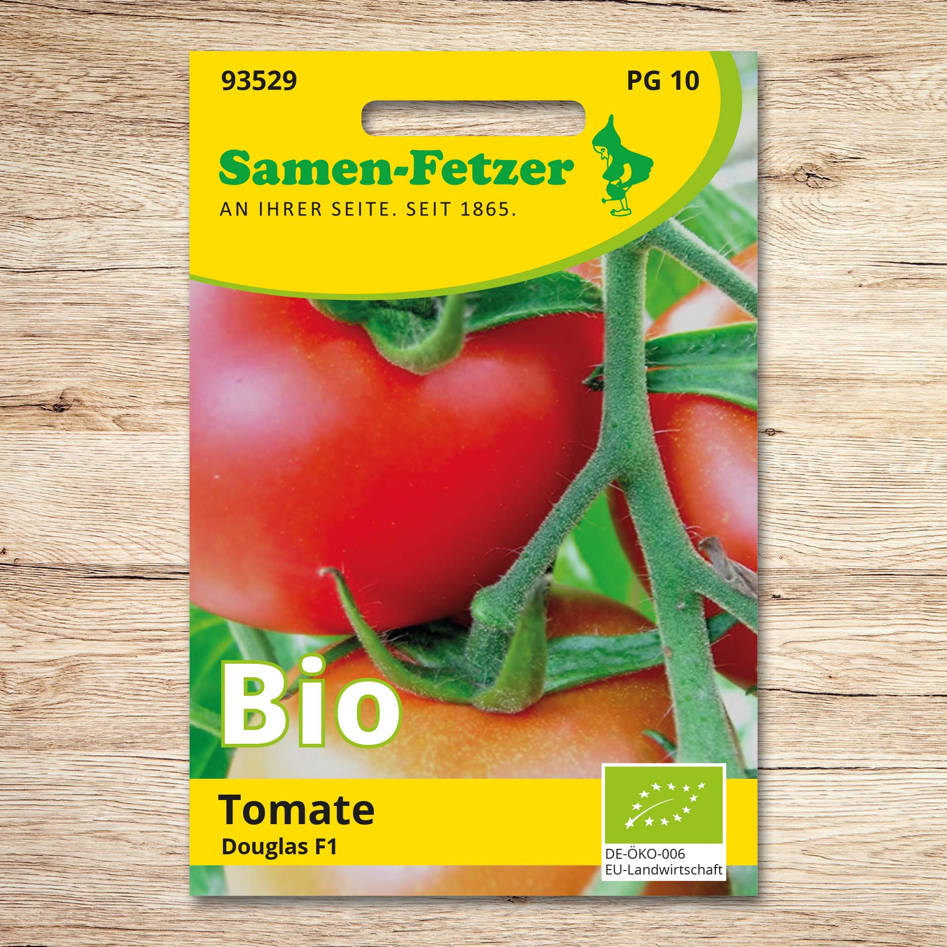 Samen-Fetzer Bio Tomaten Douglas F1 Saatgut, leuchtend rote frühreifende Tomaten mit aromatischem Geschmack, ca. 100 g Fruchtgewicht, gute Fruchtqualität und schnittfest