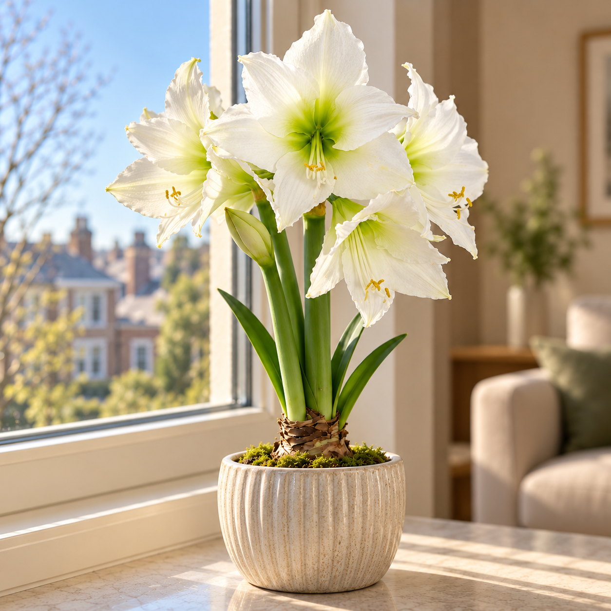 Amaryllis Galaxy, präpariert White Candle