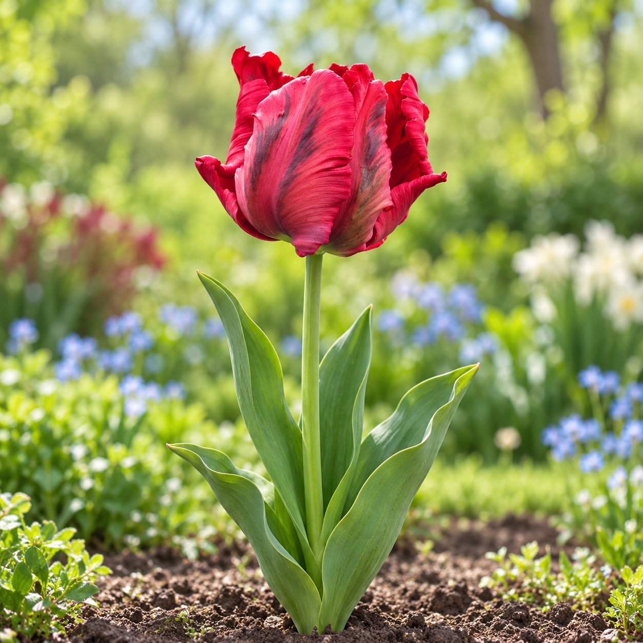 Papagei-Tulpen Red Madonna