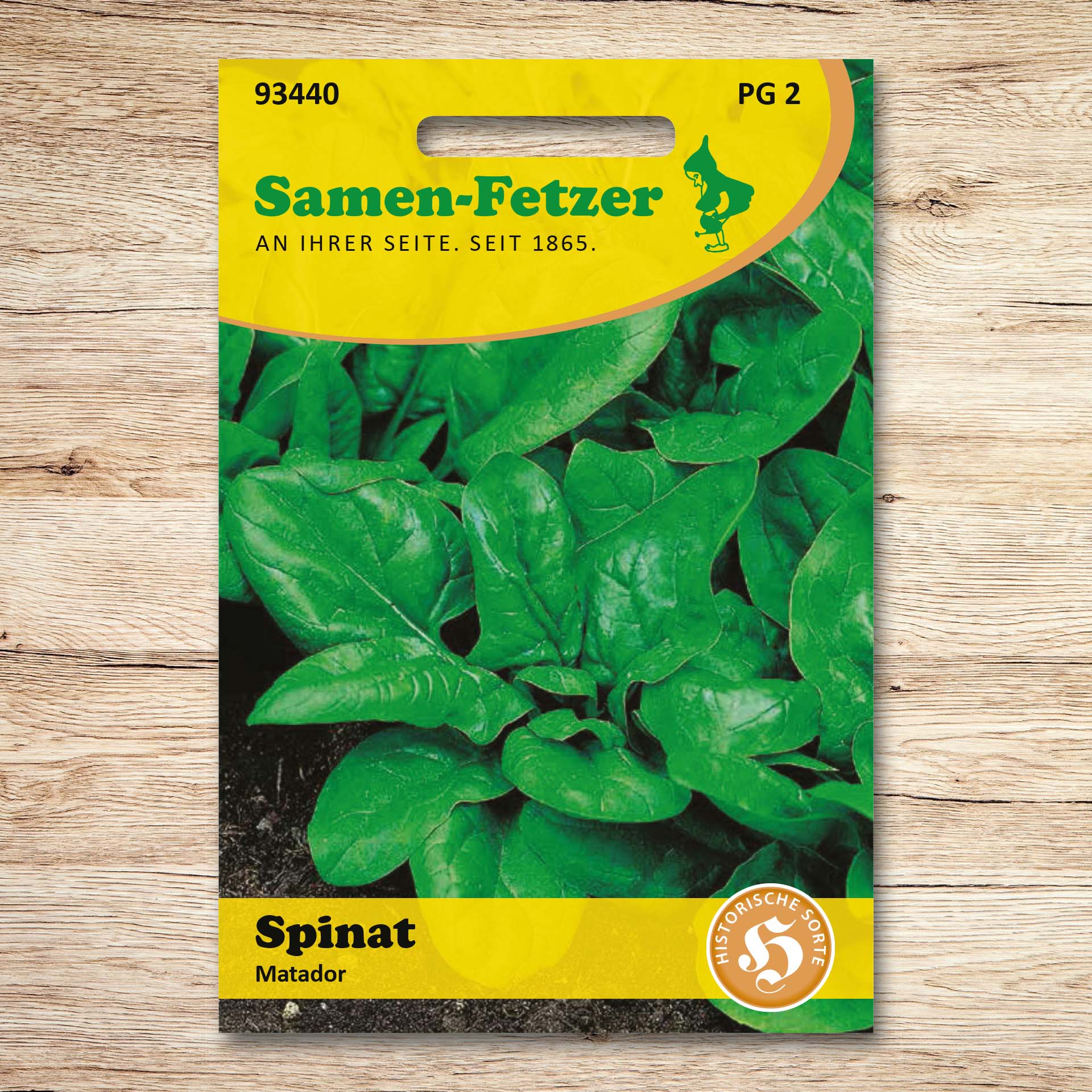 Saatgut-Tüte mit Spinat Matador von Samen-Fetzer, Teil des Samen-Sortiment Fetzers Zweite Ernte Starter Set für die Sommeraussaat und Herbsternte auf 3 bis 5 m² Beetfläche