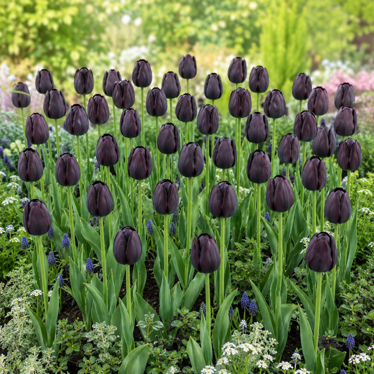 Einfache späte Tulpen Queen of Night
