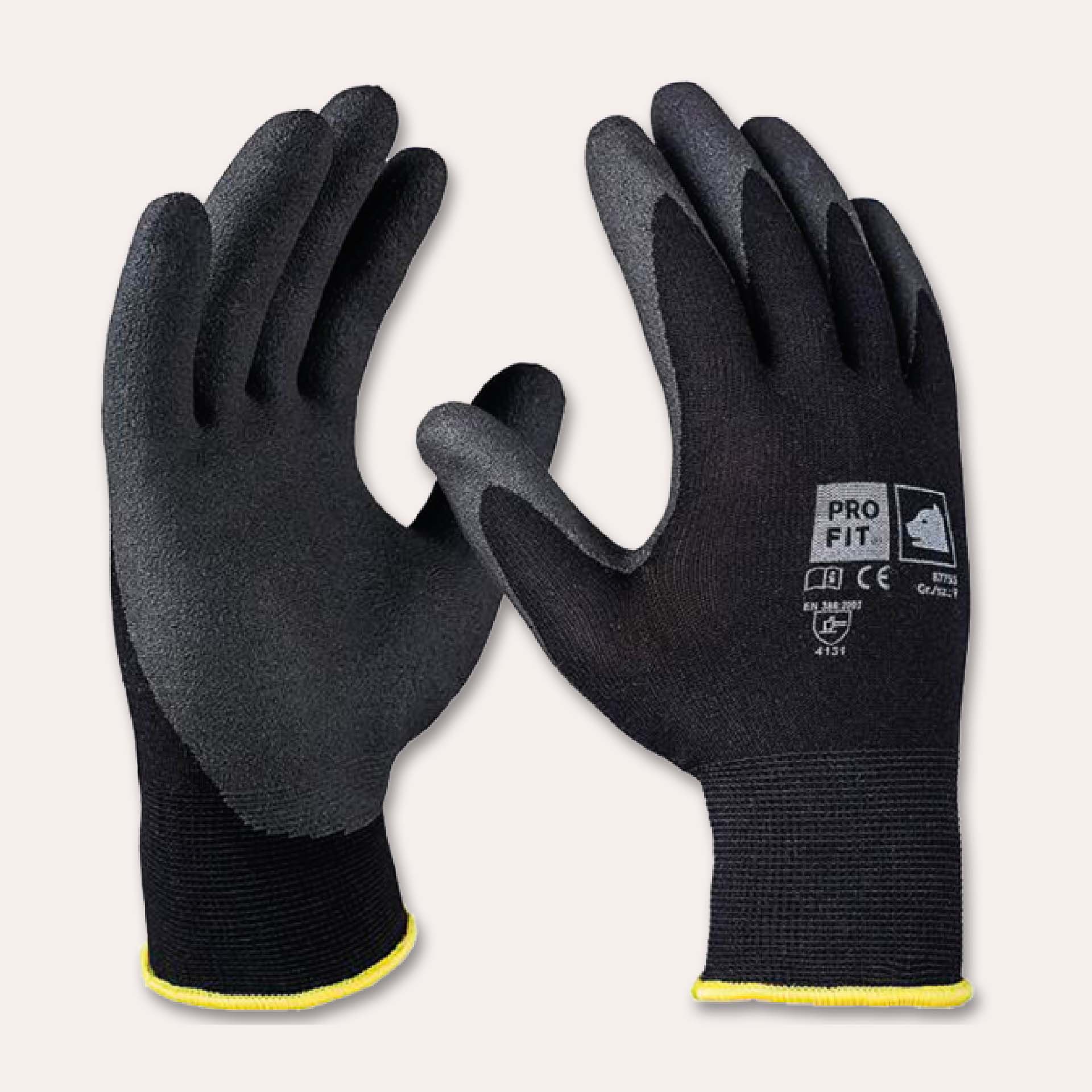 Schwarze Fitzner Gartenhandschuhe mit griffiger Beschichtung, strapazierfähig und komfortabel für alle Arbeiten im Garten