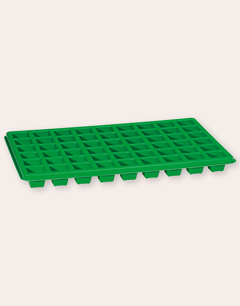 99100_Topfplatt _54_Töpfe Grünes Kunststoff-Anzucht-Tablett mit zahlreichen quadratischen Zellen, flaches rechteckiges Stecklingsbrett für Samen, Setzlinge und Anzucht