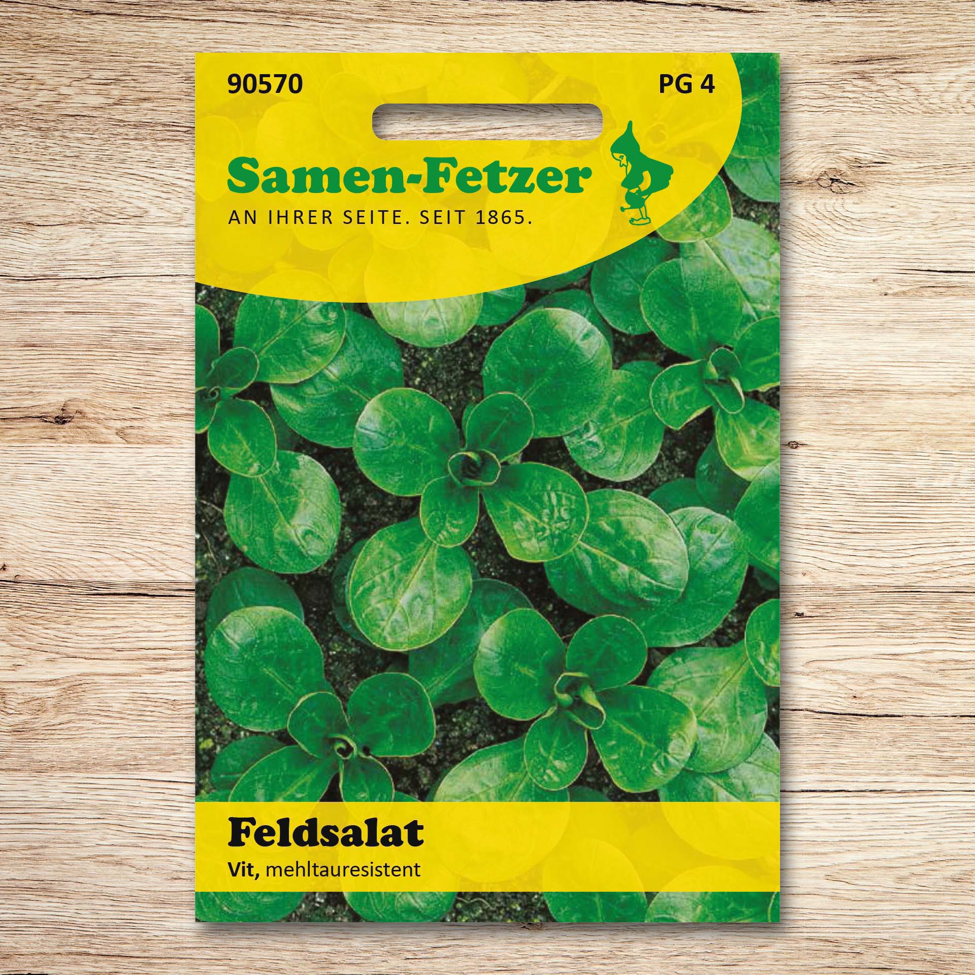 Saatgut-Tüte Feldsalat Vit von Samen-Fetzer aus dem Samen-Sortiment Fetzers Zweite Ernte Starter Set, ideal für die Sommeraussaat auf freien Beetflächen bis in den Herbst.
