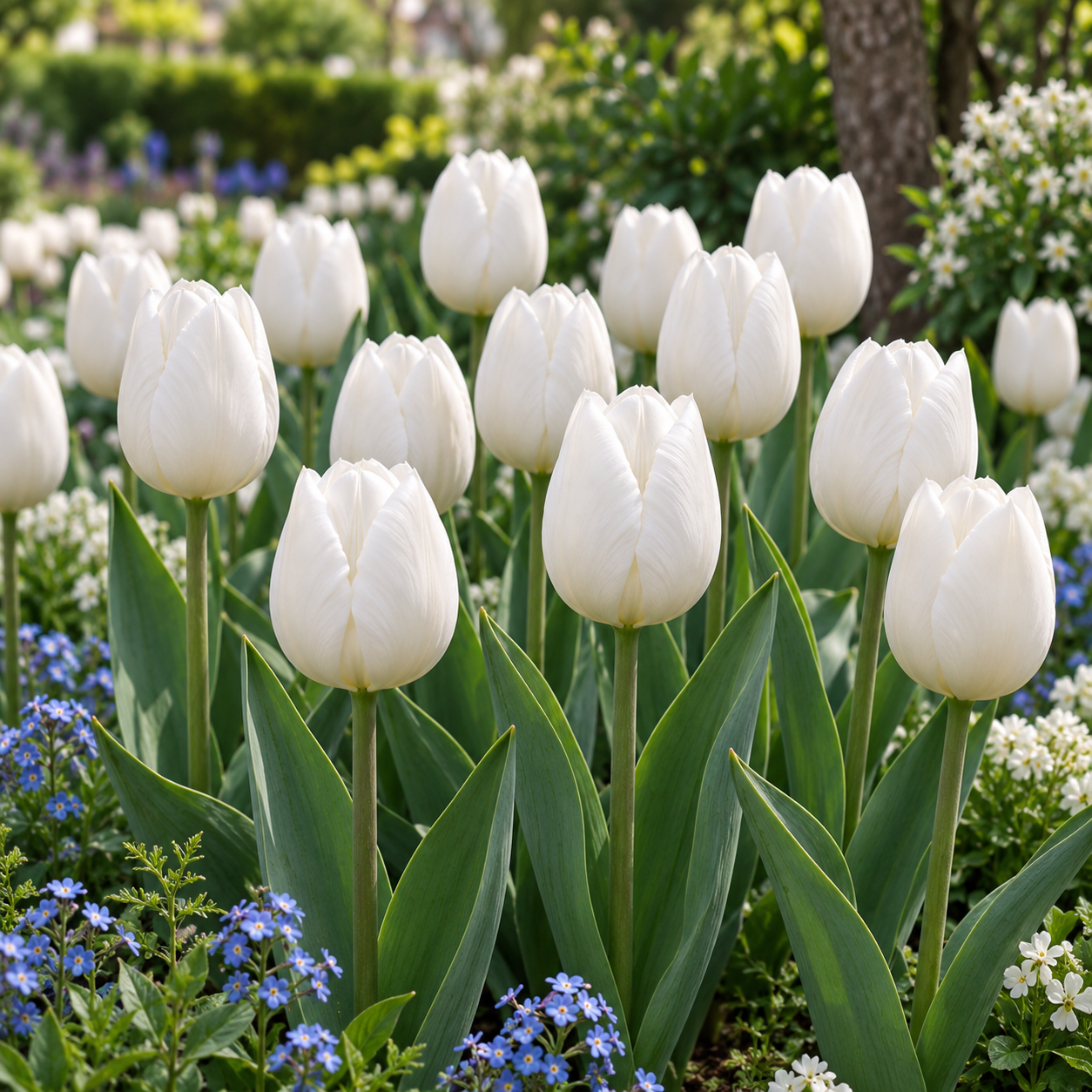 Einfache frühe Tulpen White Prince