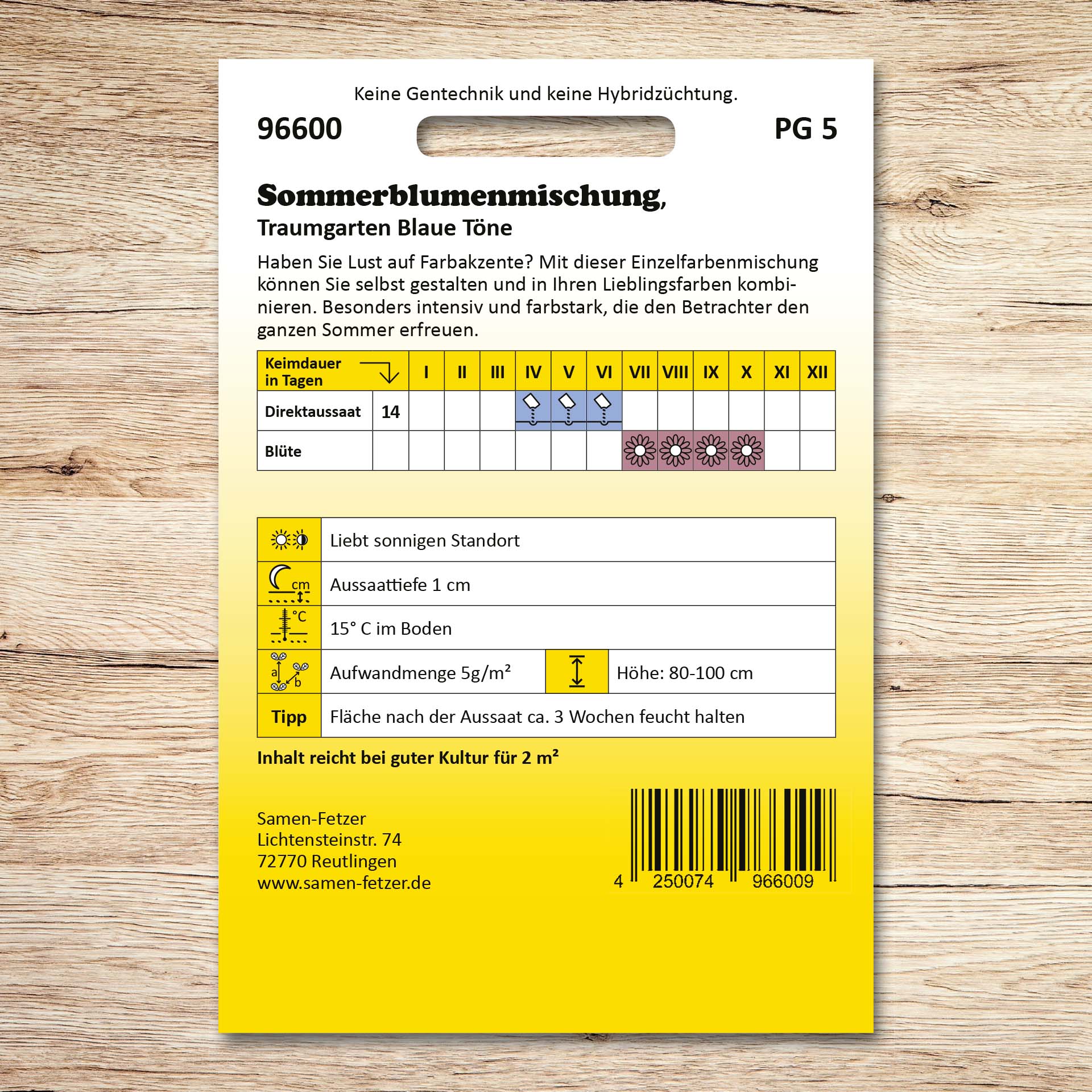 Sommerblumenmischung Traumgarten Blaue Töne
