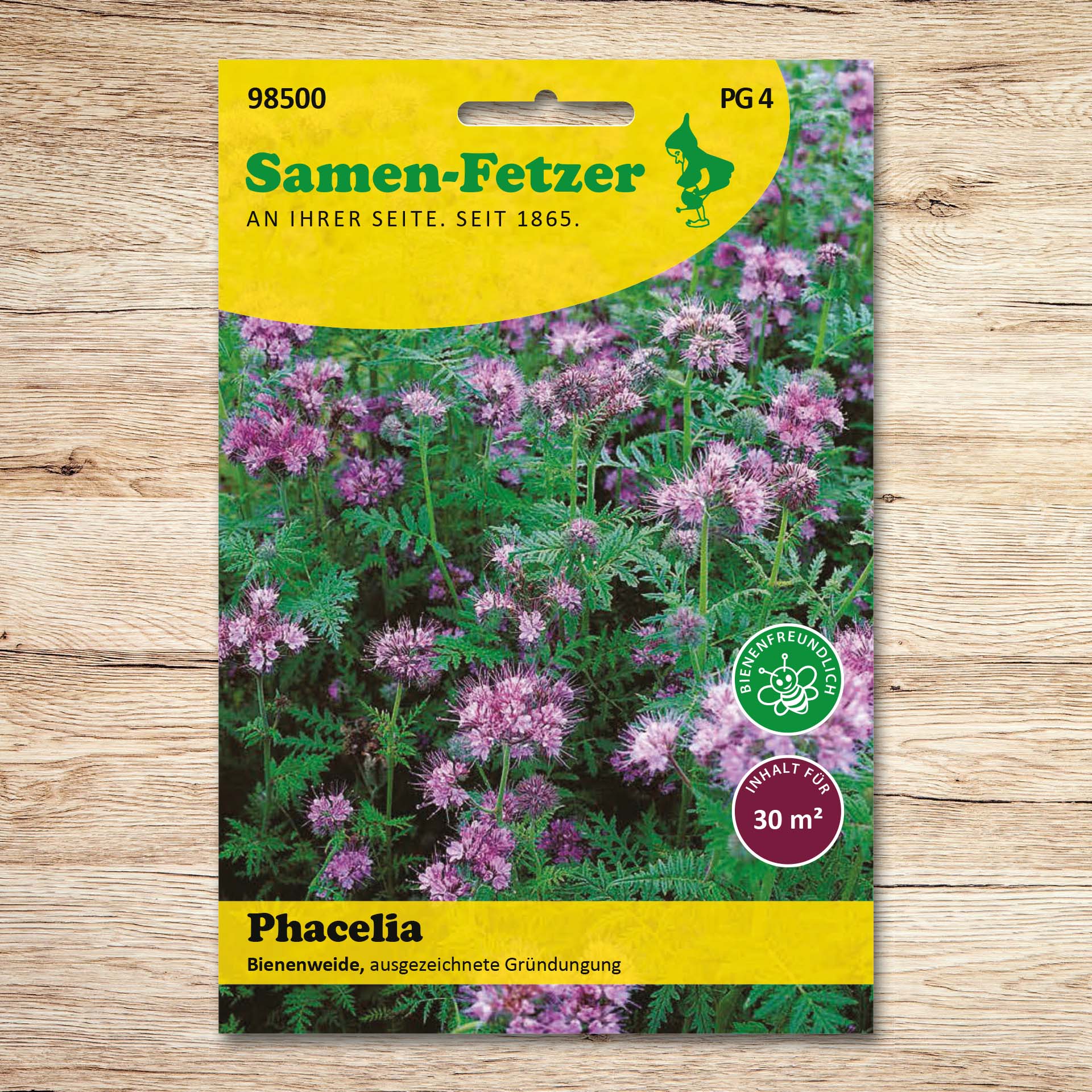 Samen-Fetzer Phacelia Bienenweide Saatgut mit violetten Blüten, ideal für Gründüngung, Zwischenkultur und bienenfreundliche Bodenverbesserung