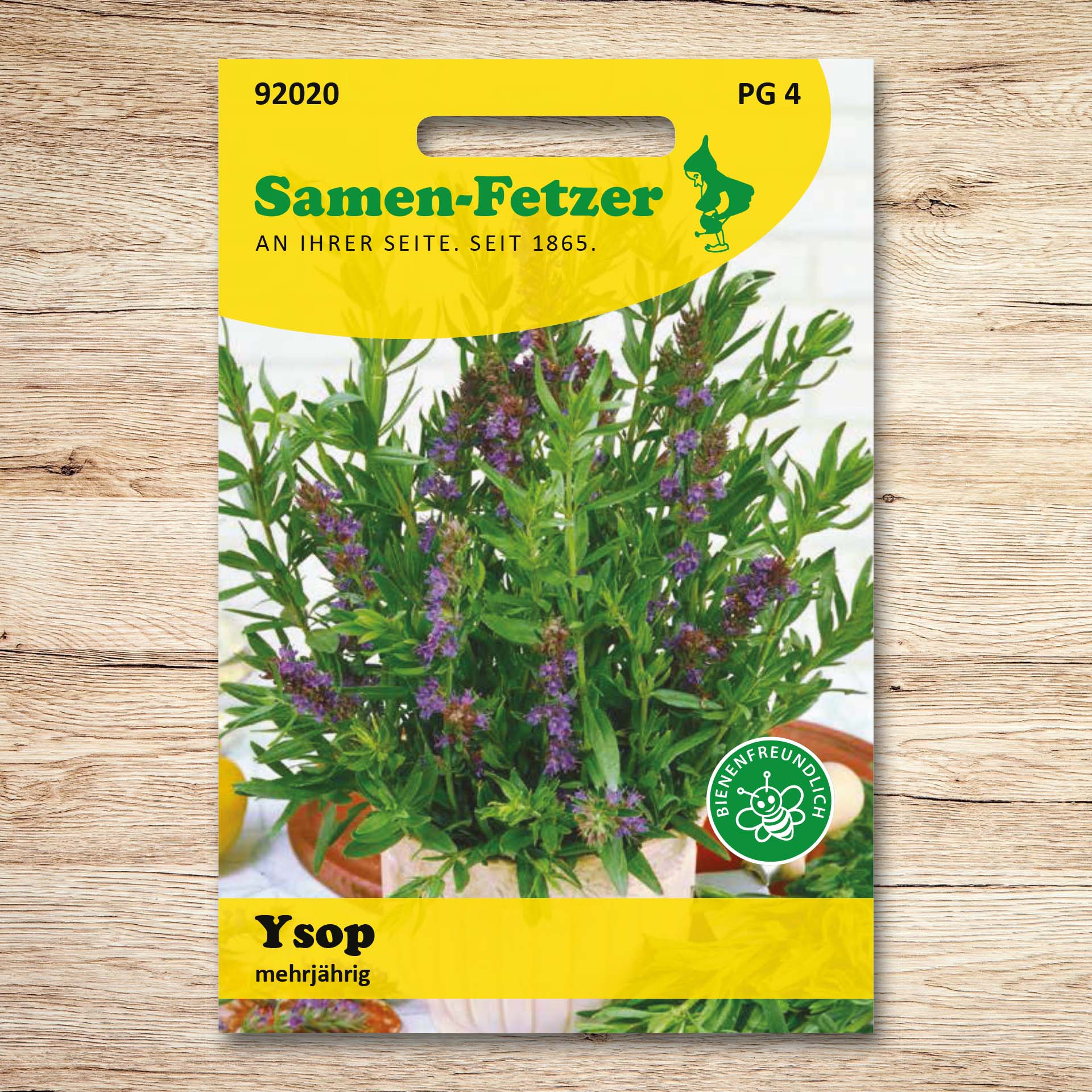 Samen-Fetzer Ysop mehrjährig: Saatgut für aromatisches Gewürzkraut mit violetten Blüten, ideal für Salate, Suppen, Braten und Tee, bienenfreundlich.