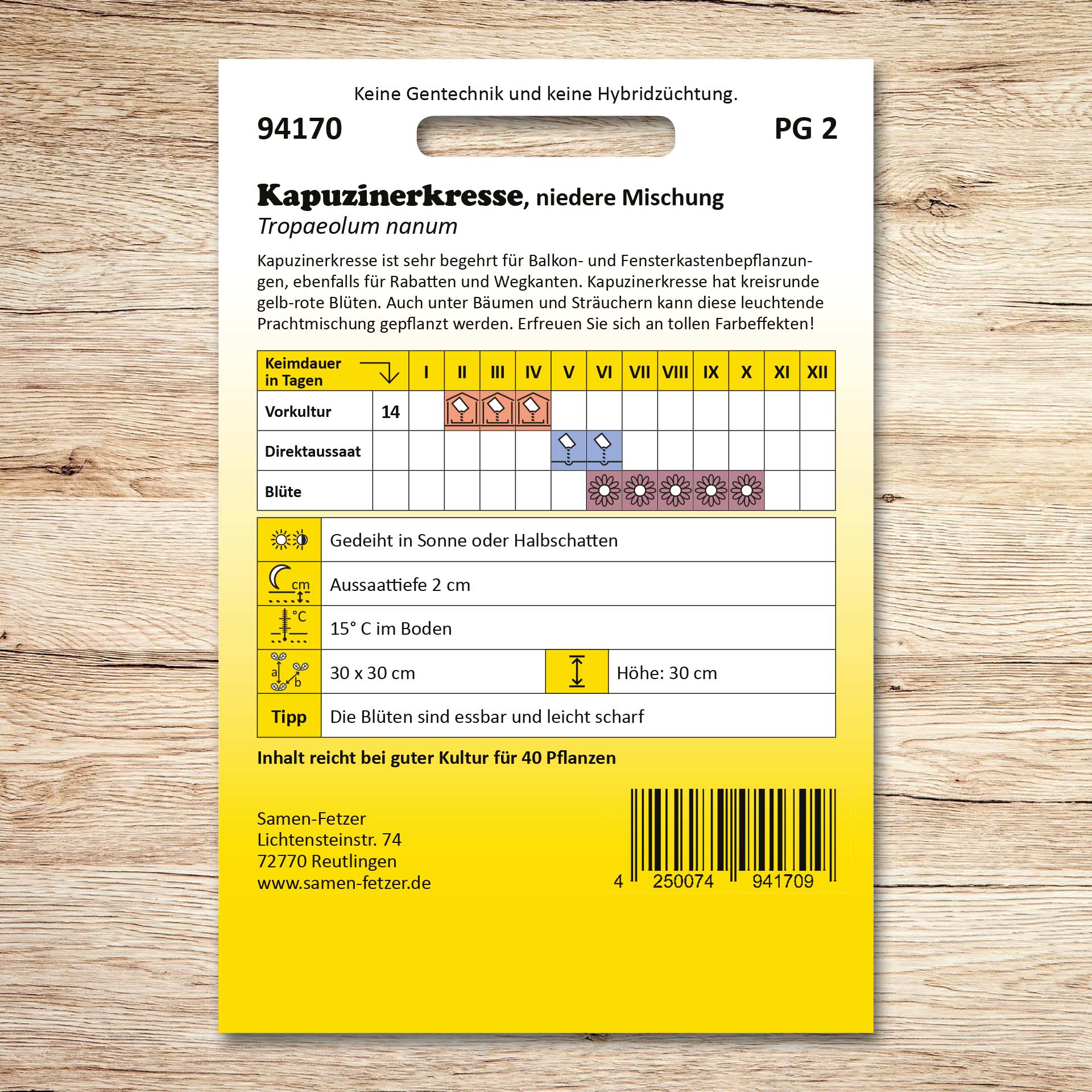 Kapuzinerkresse Niedere Mischung