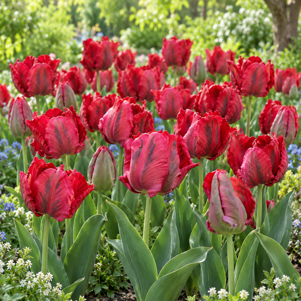 Papagei-Tulpen Red Madonna